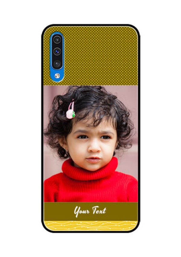 Samsung Galaxy A50 Custom Glass Phone Case  - Simple Green Color Design