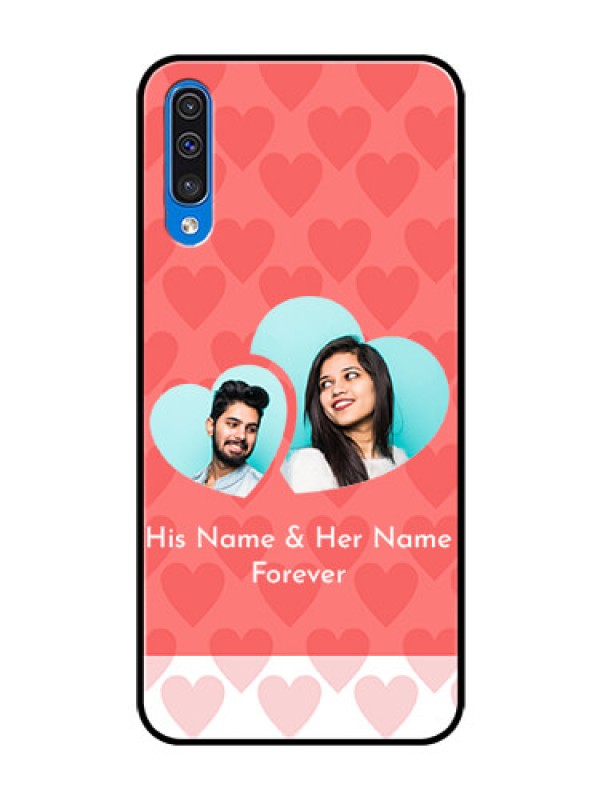 Custom Samsung Galaxy A50 Personalized Glass Phone Case  - Couple Pic Upload Design