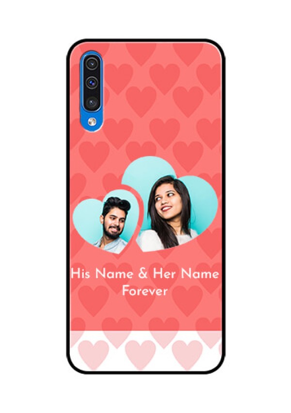 Samsung Galaxy A50 Personalized Glass Phone Case  - Couple Pic Upload Design