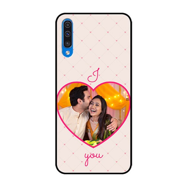 Samsung Galaxy A50 Custom Glass Mobile Case  - Heart Shape Design