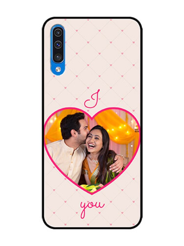 Custom Samsung Galaxy A50 Custom Glass Mobile Case  - Heart Shape Design