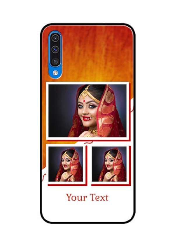 Samsung Galaxy A50 Custom Glass Phone Case  - Wedding Memories Design  