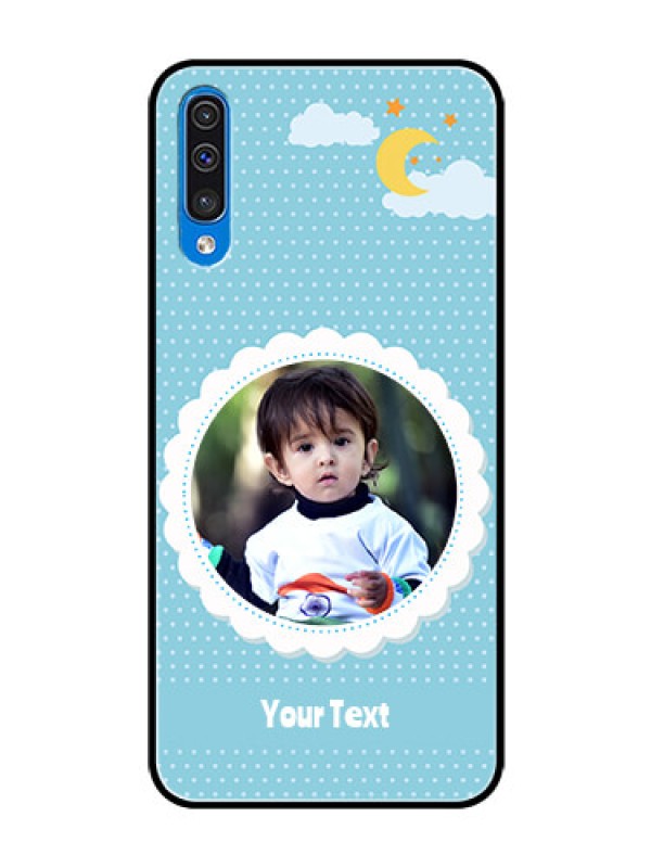 Custom Samsung Galaxy A50 Personalised Glass Phone Case  - Violet Pattern Design