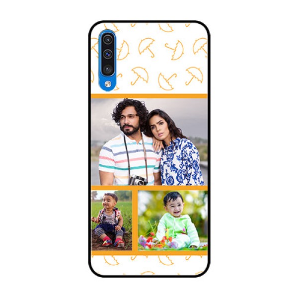 Samsung Galaxy A50 Custom Glass Mobile Case  - Yellow Pattern Design