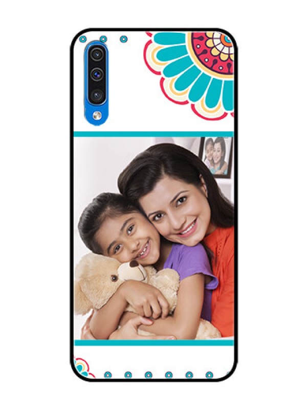 Custom Samsung Galaxy A50 Custom Glass Phone Case  - Flower Design