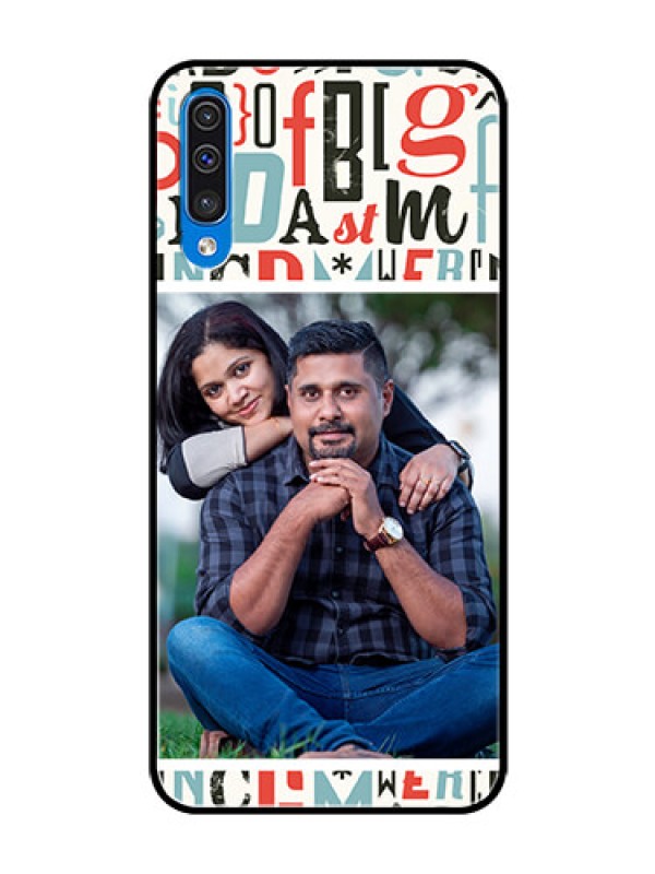 Custom Samsung Galaxy A50 Personalized Glass Phone Case  - Alphabet Design