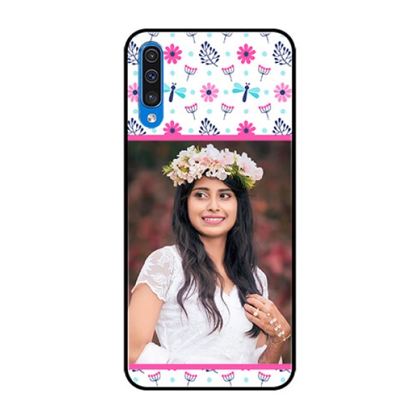 Samsung Galaxy A50 Photo Printing on Glass Case - Colorful Flower Design Samsung Galaxy A50 Photo Printing on Glass Case - Colorful Flower Design