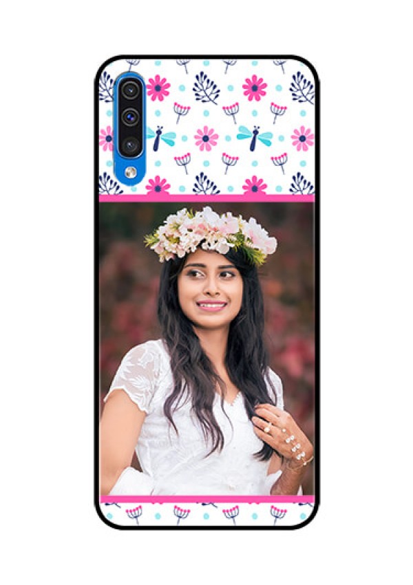 Samsung Galaxy A50 Photo Printing on Glass Case  - Colorful Flower Design