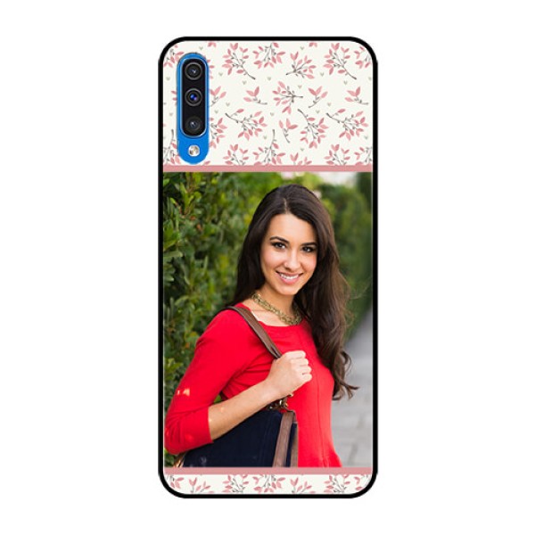 Samsung Galaxy A50 Custom Glass Phone Case  - Premium Floral Design