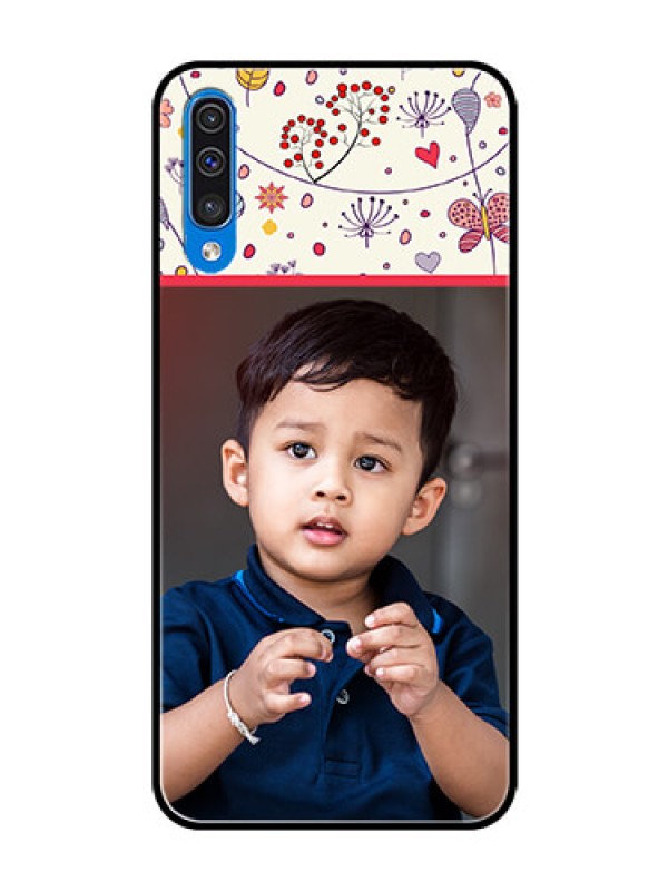 Custom Samsung Galaxy A50 Custom Glass Mobile Case  - Premium Floral Design