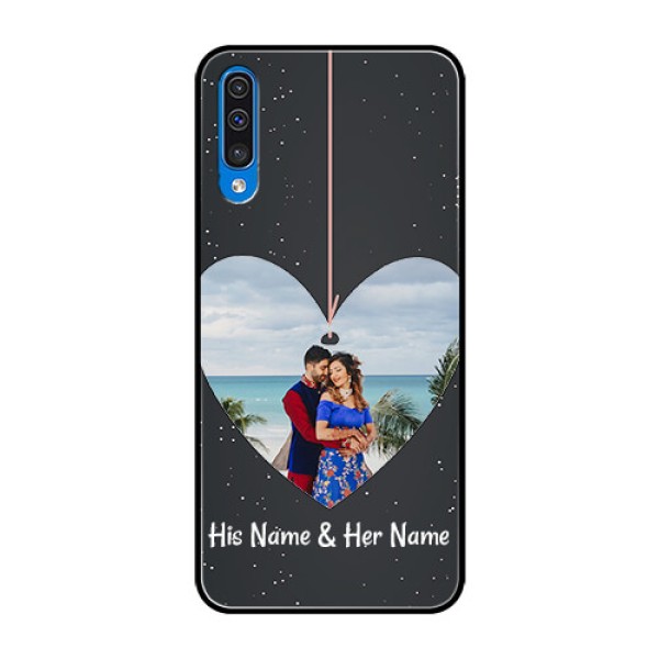 Samsung Galaxy A50 Custom Glass Phone Case - Hanging Heart Design Samsung Galaxy A50 Custom Glass Phone Case - Hanging Heart Design