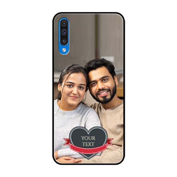Samsung Galaxy A50 Custom Glass Phone Case - Just Married Couple Design Samsung Galaxy A50 Custom Glass Phone Case - Just Married Couple Design