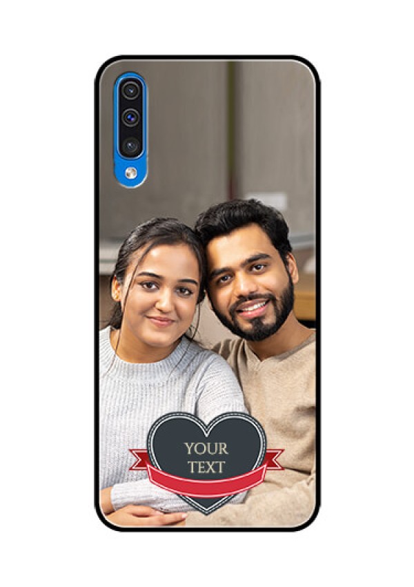 Samsung Galaxy A50 Custom Glass Phone Case  - Just Married Couple Design