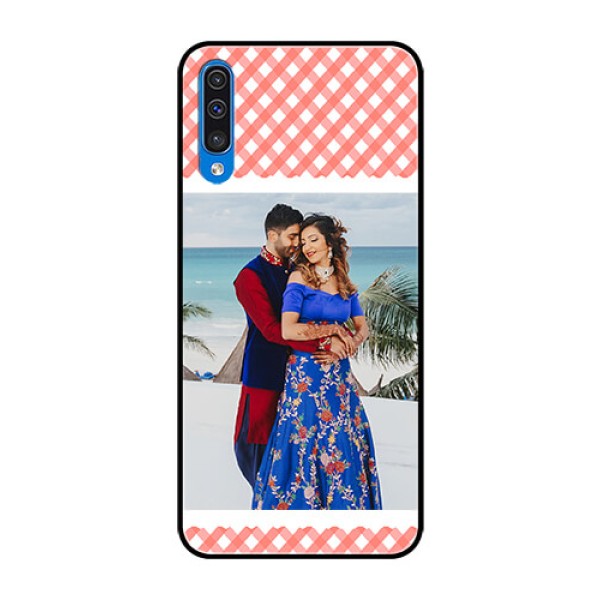Samsung Galaxy A50 Personalized Glass Phone Case - Pink Pattern Design Samsung Galaxy A50 Personalized Glass Phone Case - Pink Pattern Design