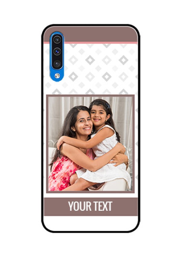 Samsung Galaxy A50 Photo Printing on Glass Case  - Simple Diamond Design