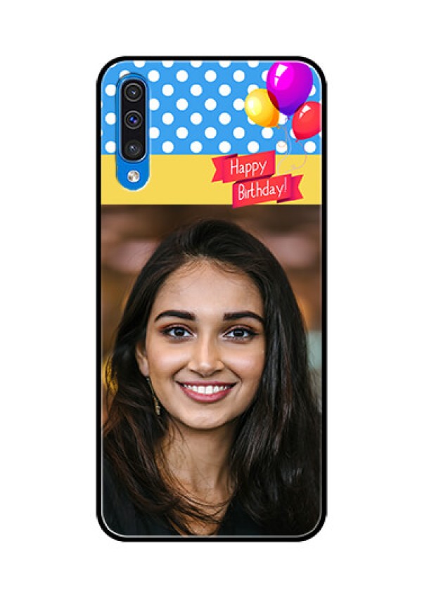 Samsung Galaxy A50 Custom Glass Mobile Case  - Happy Birthday Design