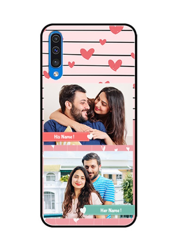Samsung Galaxy A50 Custom Glass Mobile Case  - Photo with Heart Design