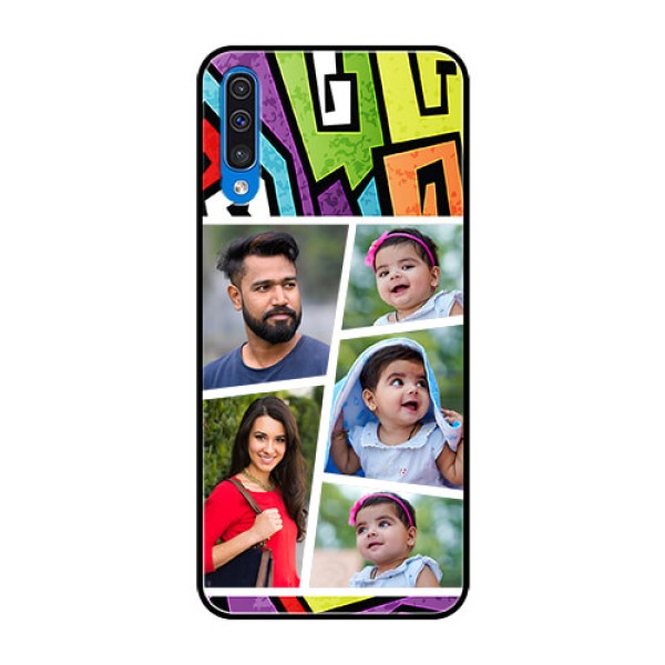 Samsung Galaxy A50 Custom Glass Phone Case - Graffiti pattern Design Samsung Galaxy A50 Custom Glass Phone Case - Graffiti pattern Design