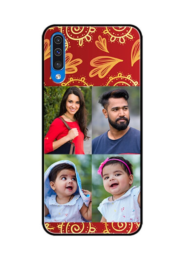 Samsung Galaxy A50 Photo Printing on Glass Case  - 4 Image Traditional Design