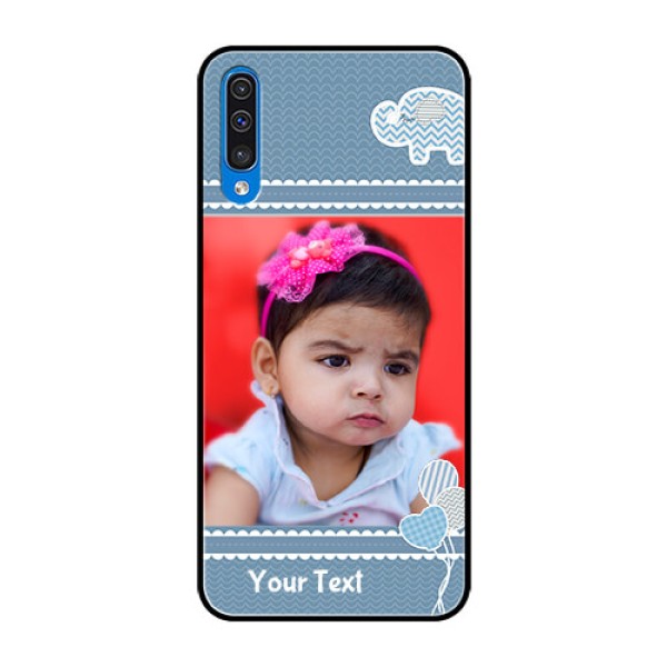 Samsung Galaxy A50 Photo Printing on Glass Case  - with Kids Pattern Design