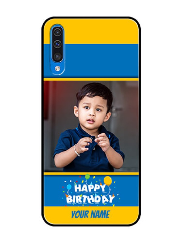 Custom Samsung Galaxy A50 Custom Glass Mobile Case  - Birthday Wishes Design