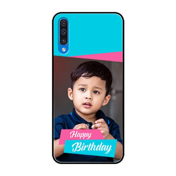 Samsung Galaxy A50 Personalized Glass Phone Case - Image Holder with 2 Color Design Samsung Galaxy A50 Personalized Glass Phone Case - Image Holder with 2 Color Design
