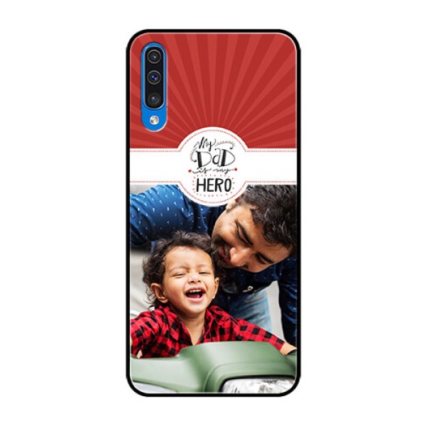 Samsung Galaxy A50 Photo Printing on Glass Case  - My Dad Hero Design
