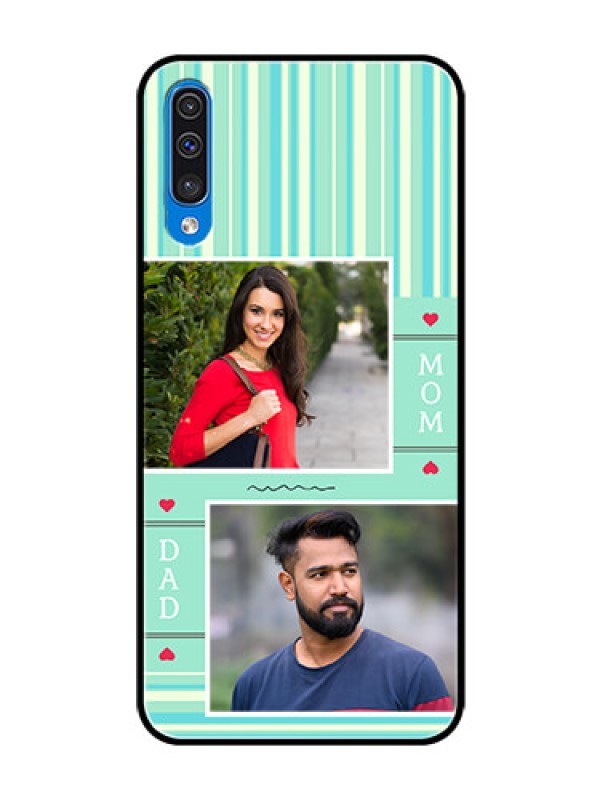 Custom Samsung Galaxy A50 Custom Glass Phone Case  - Mom & Dad Pic Design