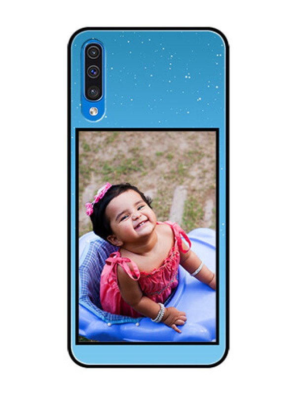 Custom Samsung Galaxy A50 Custom Glass Mobile Case  - Wave Pattern Colorful Design