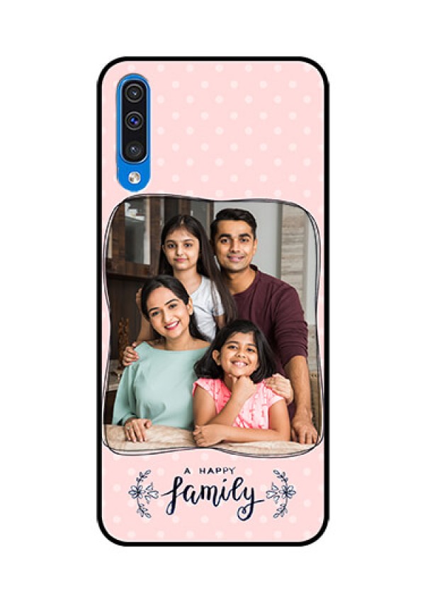 Samsung Galaxy A50 Custom Glass Phone Case  - Family with Dots Design