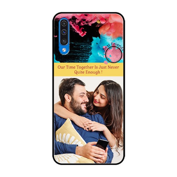 Samsung Galaxy A50 Custom Glass Mobile Case - Quote with Acrylic Painting Design Samsung Galaxy A50 Custom Glass Mobile Case - Quote with Acrylic Painting Design
