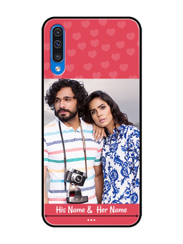 Custom Samsung Galaxy A50 Photo Printing on Glass Case  - Simple Love Design