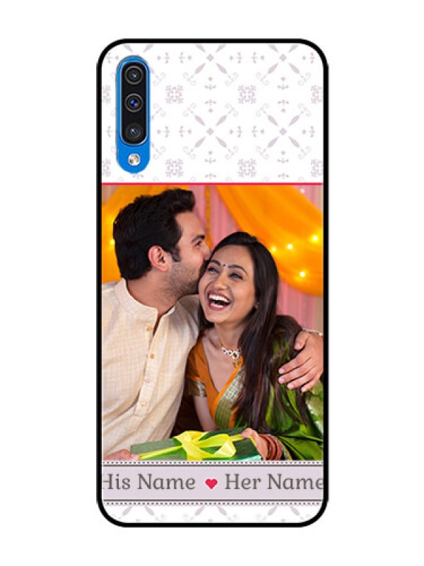Custom Samsung Galaxy A50 Custom Glass Mobile Case  - with Photo and Ethnic Design