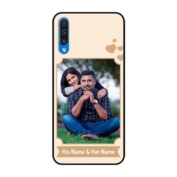 Samsung Galaxy A50 Custom Glass Phone Case - with confetti love design Samsung Galaxy A50 Custom Glass Phone Case - with confetti love design