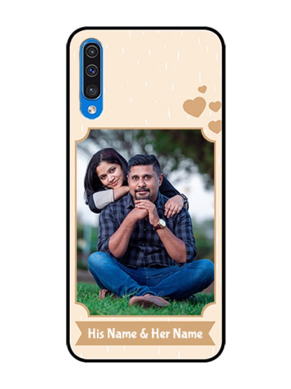 Custom Samsung Galaxy A50 Custom Glass Phone Case  - with confetti love design 