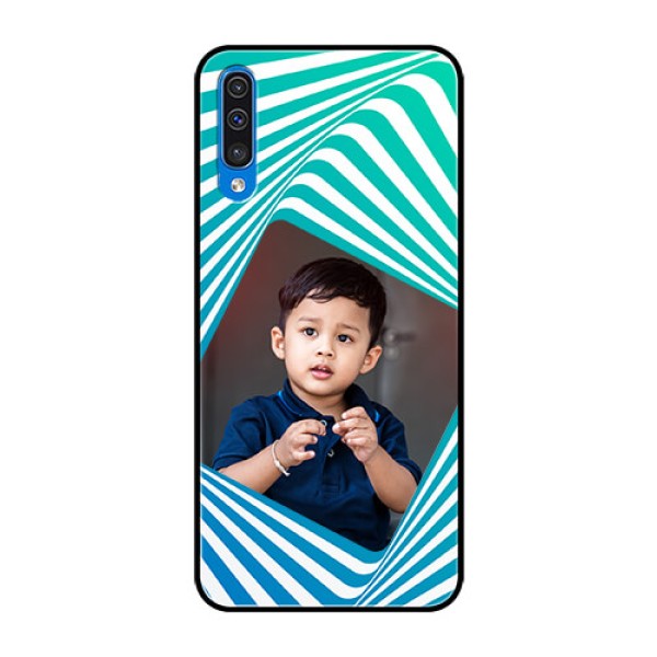 Samsung Galaxy A50 Personalized Glass Phone Case  - Abstract Spiral Design