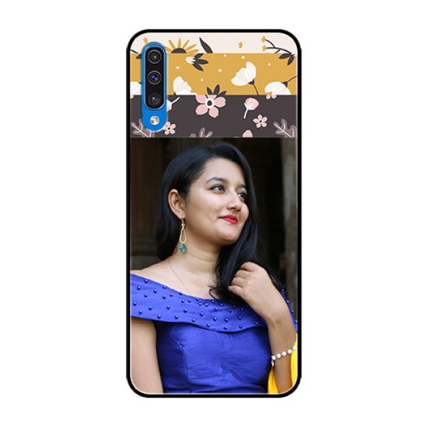 Samsung Galaxy A50 Custom Glass Phone Case - Stylish Floral Design Samsung Galaxy A50 Custom Glass Phone Case - Stylish Floral Design