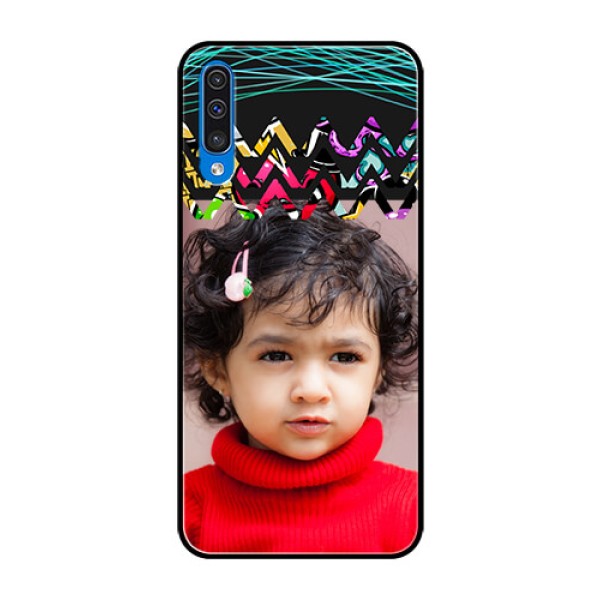 Samsung Galaxy A50 Personalized Glass Phone Case  - Neon Abstract Design