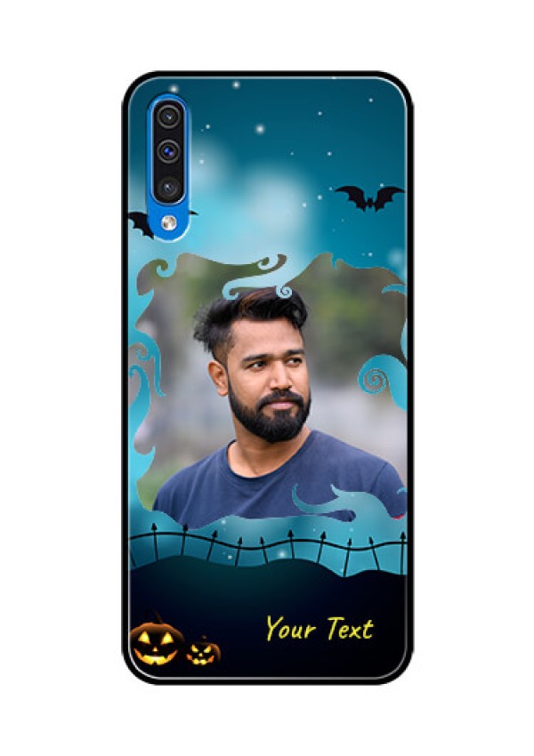 Samsung Galaxy A50 Custom Glass Phone Case  - Halloween frame design