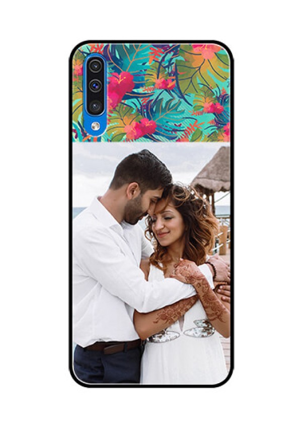Samsung Galaxy A50 Photo Printing on Glass Case  - Watercolor Floral Design