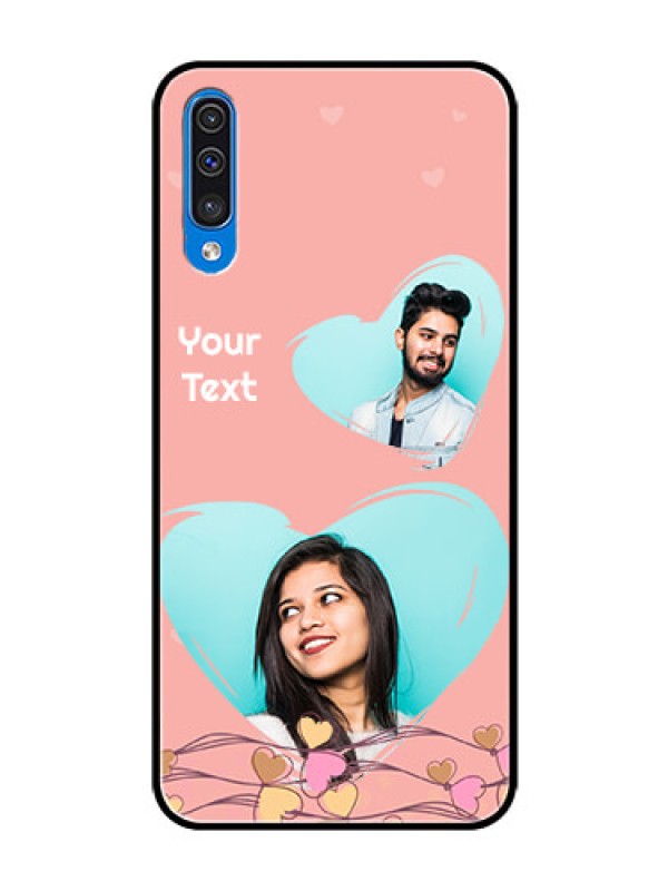 Custom Samsung Galaxy A50 Custom Glass Mobile Case  - Love Doodle Design