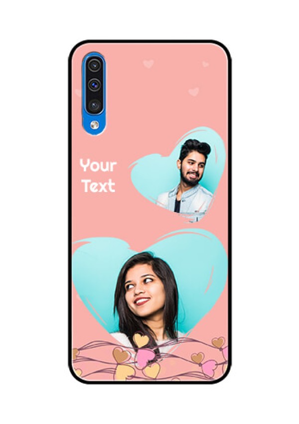 Samsung Galaxy A50 Custom Glass Mobile Case  - Love Doodle Design