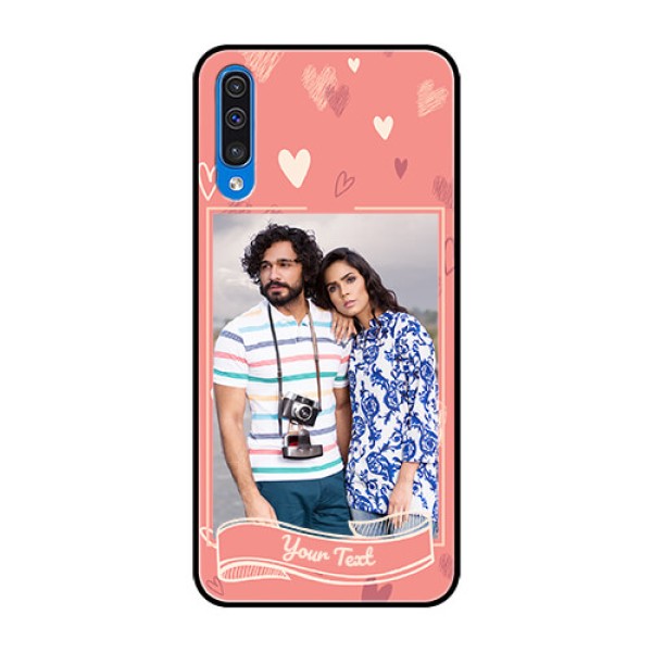 Samsung Galaxy A50 Custom Glass Phone Case - Love doodle art Design Samsung Galaxy A50 Custom Glass Phone Case - Love doodle art Design