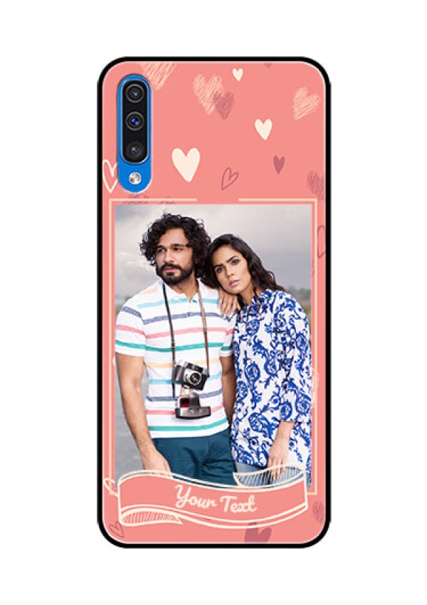 Samsung Galaxy A50 Custom Glass Phone Case  - Love doodle art Design