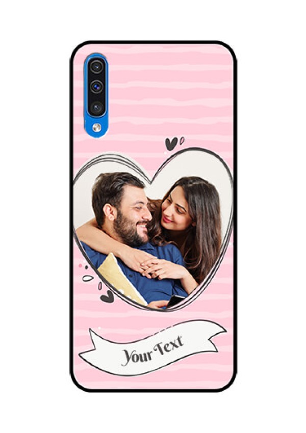 Samsung Galaxy A50 Custom Glass Phone Case  - Vintage Heart Design