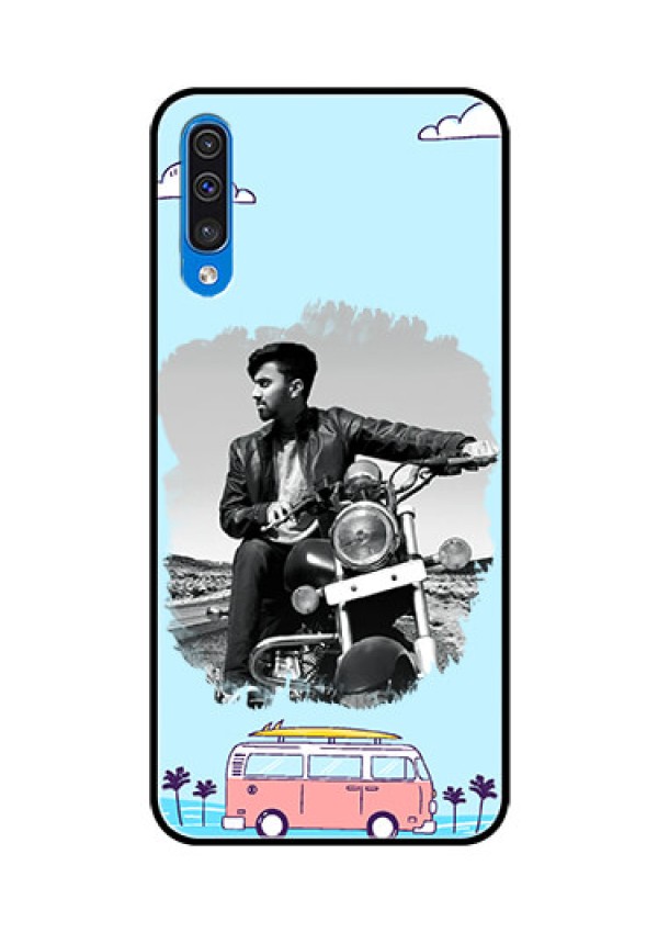 Samsung Galaxy A50 Photo Printing on Glass Case  - Travel & Adventure Design
