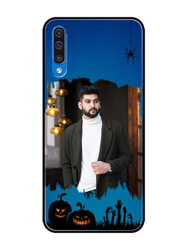 Custom Samsung Galaxy A50 Photo Printing on Glass Case  - with pro Halloween design 