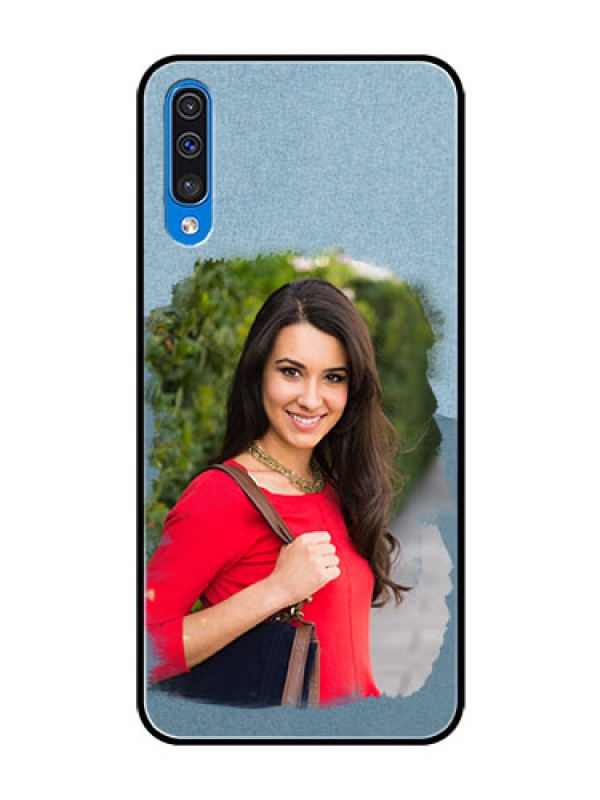 Custom Samsung Galaxy A50 Custom Glass Mobile Case  - Grunge Line Art Design