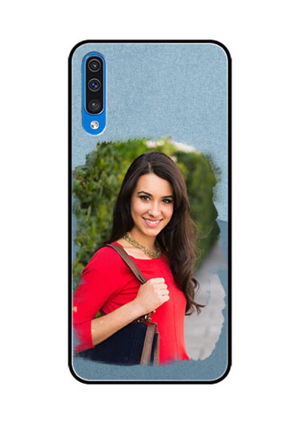 Samsung Galaxy A50 Custom Glass Mobile Case  - Grunge Line Art Design