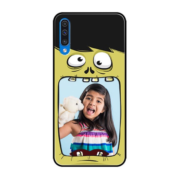 Samsung Galaxy A50 Personalized Glass Phone Case  - Cartoon monster back case Design